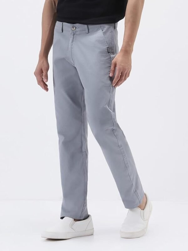 urbano fashion men's slim fit mid rise cotton casual chinos trousers stretch
