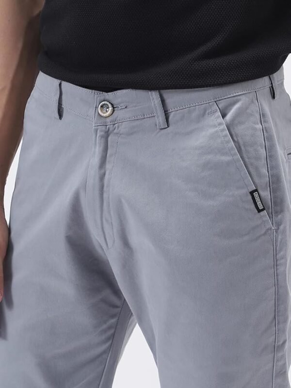 urbano fashion men's slim fit mid rise cotton casual chinos trousers stretch