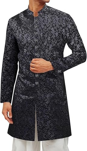 runcati mens kurta sherwani coats kaftan indian ethnic royal suits mandarin collar wedding festive party blazer