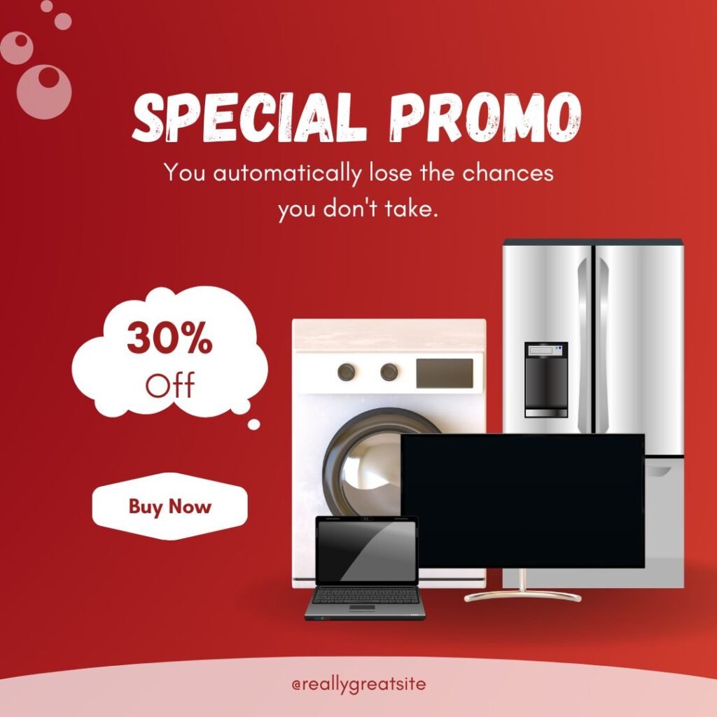 red electronic promo instagram post