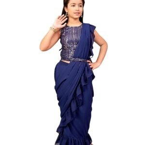aarika girl's georgette readymade ethnic wear sequin embroidery lehenga choli set with attached dupatta