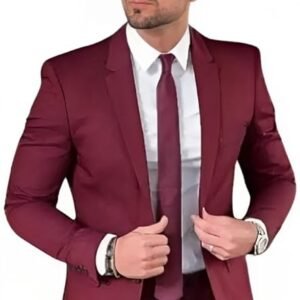 humjoli casual, formal, party, festive, wedding single breasted maroon blazer
