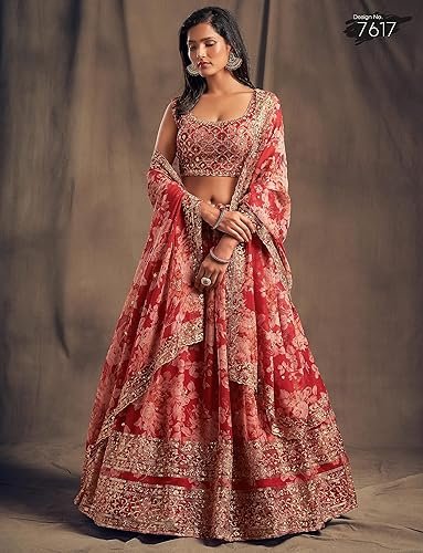 delisa indian ready to wear lehenga choli for women with duppatt and stitched blouse, bridesmaid, party, festival wear 7202